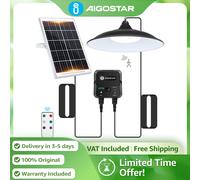 Aigostar Lámpara Solar con Sensor y Mando | Batería 6000mAh, Cable 8m IP65 | para Jardín, Camping Interior/Exterior**