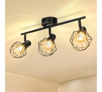 Aigostar Lámpara Techo Focos,3 Focos Led Interior Techo Base E14, Apliques Focos de Techo Orientables,Plafón Foco de Techo LED Para Dormitorio,Salón,Pasillos,Decoración mural(Sin Bombillas)