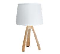 Aigostar - Lámparas de Mesita de Noche, Lámpara de Mesa E14, Pantalla de Tela, Lámpara Escritorio Diseño Clasico Vintage para Dormitorio, Estudio, L18 x H31cm