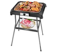 Aigostar Lava Pro 30RRD - Barbacoa eléctrica con patas, Grill, 2000W, bandeja recoge grasa extraíble, uso con agua: evita los humos, uso en exteriores e interiores, superficie antiadherente.