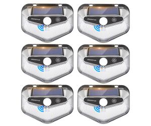 Aigostar Luce Solare LED Esterno con Sensore di Movimento,4 Pezzi,270° Illuminazione Lampada Solare da Esterno,3 Modos Faretto Led da Esterno Solare,IP65 Impermeabile luci solari per Giardino,Parete