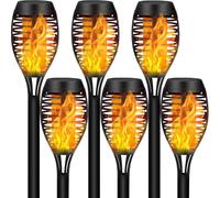 Aigostar-Luces de llamas Solar Exterior Jardin, 6 piezas.iluminación realista fuego encendido,IP44 Impermeable,Luces de antorcha solar para exterior,Luz Solar Exterior para Decoración,Césped,camino(1)