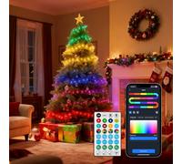 Aigostar Luces de Navidad Inteligentes RGBIC, Tira LED 20M 200LED, Control por Segmentos, APP y Mando, Music Sync, 39 Efectos Dinámicos, 150 Escenas, Impermeable, para Decoración Fiestas Halloween