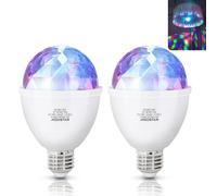 Aigostar Luces Discoteca LED, Bombilla LED E27 Giratoria 360º, Cambio de Color RGB, Luz Estroboscópica 3W, Lámpara Decorada para Fiesta, Bar, Boda, Navidad, Coche, Festival, Cumpleaños, Pack De 2