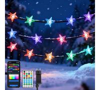 Aigostar Luces Navidad(Estrellas) RGBIC Inteligente, Guirnalda Luces LED con 5M 33LEDs, Control por Segmentos DIY de Color, Music Sync, 39 Modos Dinámicos, IP44 Impermeable para Interior y Exterior