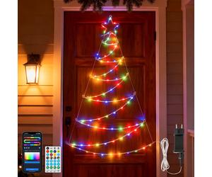 Aigostar Luces para Árbol Navidad con Anillo RGBIC Smart, 1.4M 140 LEDs, Control por APP y Mando, 39 Efectos Dinámicos, 150+ Escenas, Music Sync, para árbol de Navida Interior Exterior Decoracion