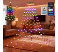 Aigostar Luces para Árbol Navidad con Anillo RGBIC Smart, 1.5M 150 Leds, Control por App y Mando, 39 Efectos Dinámicos, 150+ Escenas, Music Sync, para árbol de Navida Interior Exterior Decoracion