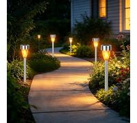 Aigostar - Luces solares de exterior llama 6 unidades, iluminación realista con antorchas encendidas, IP44 impermeable linternas solares, lámparas solares de jardín para decoración, césped, patio o