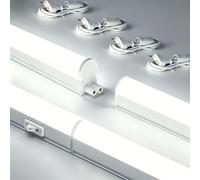 Aigostar Luz Bajo Mueble Cocina con Interruptor 12W 1320lm Luz LED Armario, 230V Luz Blanca Fria 6500K, Luces para Vestidor Tira LED Armario 880 * 34 * 23mm, 4 pcs
