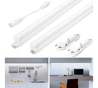 Aigostar Luz Bajo Mueble Cocina con Interruptor 12W Luz LED Armario, 230V Luz Blanca Fria 6500K, Luces para Vestidor Tira LED Armario, L880*W23*H34mm, 2 pcs