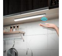 Aigostar Luz LED Armario 30 cm con Sensor Movimiento, luz led adhesiva de inducción para armarios, Barra de luz magnética con cable USB, Luz Nocturna para Escaleras, Armario, Cocina, Garaje, Pasillo