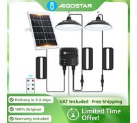 Aigostar Luz Solar con Mando y Cuerda (Pack de 2) | Batería 6000mAh, Cable 11m IP65 | para Jardín, Camping