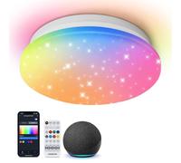 Aigostar Mesh- Plafon LED Techo Bluetooth Mesh, 12W, 1325LM, 3000K-6500K y RGB regulable, IP44, Φ26CM, Plafón LED Inteligente Compatible con Alexa, Lampara Techo Alexa para Salon/Dormitorio/Baño