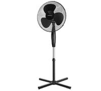 Aigostar Molly 33NFR - Ventilador de Pie, Oscilante 80º, 3 Velocidades, Altura Regulable Hasta 125 cm, Silencioso, Cubierta de Seguridad con Rejilla. Compacto para el Almacenamiento. Color negro.