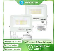 Aigostar Pack 2 Focos LED Sensor 30W | 2750LM Super Brillo IP65 | Luz de Seguridad Exterior BLANCO