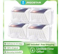 Aigostar Pack 4 Luces Solares Sensor 270° | 3 Modos, IP65 Impermeable | Jardín, Camino, Garaje, Patio