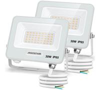 Aigostar, pack de 2 focos LED para exteriores de 30W, 2450 lúmenes, superbrillantes, con protección IP65, impermeables, luz neutra de 4000K, ideales para jardines, patios, garajes, hoteles – 30W, 4000