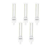 Aigostar - Pack de 5 Bombilla PLC 2U, Tubo de 12 W, Maiz G24, 2 Pines, Luz fría 6400K, 1200Lm, No regulable