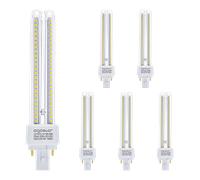 Aigostar Pack de 5 Bombilla PLC 2U, tubo de 15W Maiz G24, Luz Blanco Neutra 4000K, 1700lm, No regulable