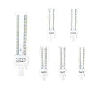 Aigostar Pack de 5 Bombillas LED PLC 2U, tubo de 11W Maiz G24d-3, 2 Pines, Luz fría 6500K, 1070Lm, No regulable