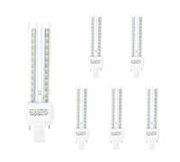Aigostar Pack de 5 Bombillas LED PLC 2U, tubo de 11W Maiz G24d-3, 2 Pines, Luz fría 6500K, 1070Lm, No regulable