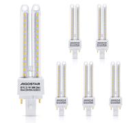 Aigostar Pack de 5 Bombillas LED PLC 2U, tubo de Maiz G24d-3, No regulable 12W 3000K