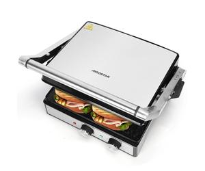 AIGOSTAR Parrilla Eléctrica, Grill, Panini, Sandwichera, 2000W. Regulador de temperatura, apertura 180º