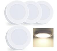 Aigostar Plafón LED Techo 6W 620LM Lámpara de Techo LED Luz natural 4000K para Cocina Sala de Estar Dormitorio Pasillo 123 * 35Hmm， 4 piezas