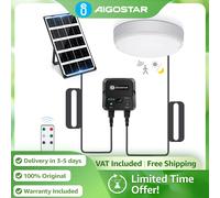 Aigostar Plafón LED Techo Solar 35W con Sensor | Caja de Energía, Mando, IP65 | Cable 8m, Ajustable 6500K