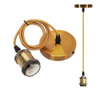 Aigostar Portalámpara de Metal Para Colgar Lámparas,Vintage Retro Lámpara Colgante Portalámpara de E27 con Cable,Péndulo de 100 cm,Ideal para iluminación de Techo,Bronce