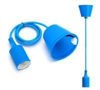 Aigostar Portalámparas Colgante de Plástico E27,100cm Cable con Soporte de Techo,Accesorios de La Lámpara DIY Blue