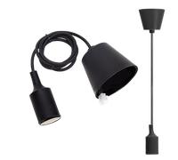 Aigostar Portalámparas Colgante de Plástico E27,100cm Cable con Soporte de Techo,Accesorios de La Lámpara DIY,Negro