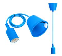 Aigostar Portalámparas Colgante de Plástico E27,100cm Cable con Soporte de Techo,Accesorios de La Lámpara DIY,Azul