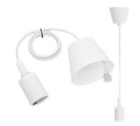 Aigostar Portalámparas Colgante de Plástico E27,100cm Cable con Soporte de Techo,Accesorios de La Lámpara DIY,Blanco