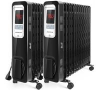 Aigostar Radiador de Aceite Portátil de 13 Elementos, Mando a Distancia | Control LED, 3 Modos y Función ECO, Silencioso, 2500 W, Recommended for 25 m2, 2 Unidades