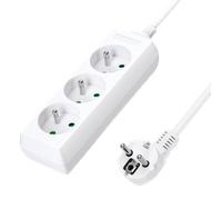Aigostar Regleta alargador de 3 enchufes 16A 2P + E con cable de 5 metros e. Color Blanco