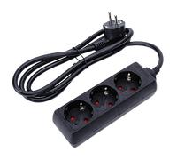 Aigostar Regleta Alargador de 3 Enchufes con Cable de 1,5 Metros, Color Negro