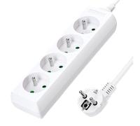 Aigostar Regleta alargador de 4 enchufes 16A 2P + E con cable de 1.5 metros e. Color Blanco