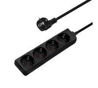Aigostar Regleta Alargador de 4 Enchufes con Cable de 3 Metros， Color Negro