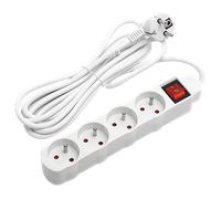 Aigostar Regleta alargador de 4 Tomas con Interruptor y Protección Infantil, 5 M, Blanco, 16A 250V