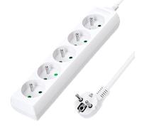 Aigostar Regleta alargador de 5 enchufes 16A 2P + E con cable de 5 metros e. Color Blanco