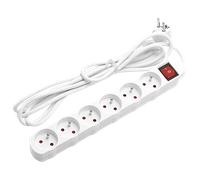 Aigostar Regleta alargador de 6 Tomas con Interruptor y Protección Infantil, 3 M, Blanco, MAX 3680W, 16A 250V