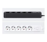 Aigostar Regleta Enchufes, Alargador Enchufe de 5 Enchufes con Interruptor, Negro GE0501