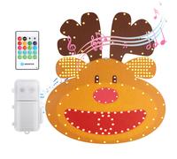 Aigostar Reno Navideño Iluminado con Música, Timer y Control Remoto, Adorno LED de 30 cm para Decoración Navideña