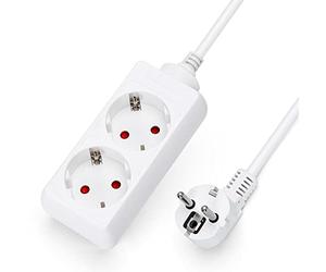 Aigostar Socket-Outlet Without Switch (2 Tomas, 3G1.5m㎡ 3M)