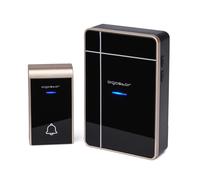 Aigostar Timbre Inalámbrico para Puerta，Exterior IP44 impermeable , timbre inalámbrico a pilas ,de Puerta con Indicadores LED, 36 Melodías,1 Receptores y 1 Transmisor Black