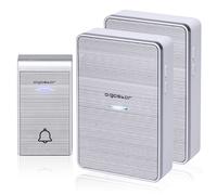 Aigostar Timbre inalámbrico portátil, Timbre Inalámbrico Exterior Impermeable,3 Niveles de Volumen Ajustables, 36 Melodías, 2 Receptores y 1 Transmisor