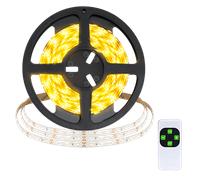 Aigostar - Tira LED 5M con Control Remoto e Iluminación Regulable, Tira de Luz Blanco Cálida 3000K 1200lm IP65 Impermeable, Tira LED 12V Autoadhesiva para Dormitorio, Salón, Cocina, Decoración
