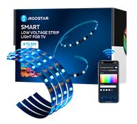Aigostar Tira LED TV Alexa 2M, Luces LED Habitacion Inteligente, Controladas por APP, IR Control Remoto y Controlador, Compatible con Alexa, Google Assistant, LED Strip Light para TV de 32-60 Pulgadas