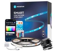 Aigostar Tiras LED 5m Impermeable WiFi Luces Inteligentes RGBW 3000K luz calida, Controlas con App y IR Control Remoto. Compatible con Alexa, Google Assistant.